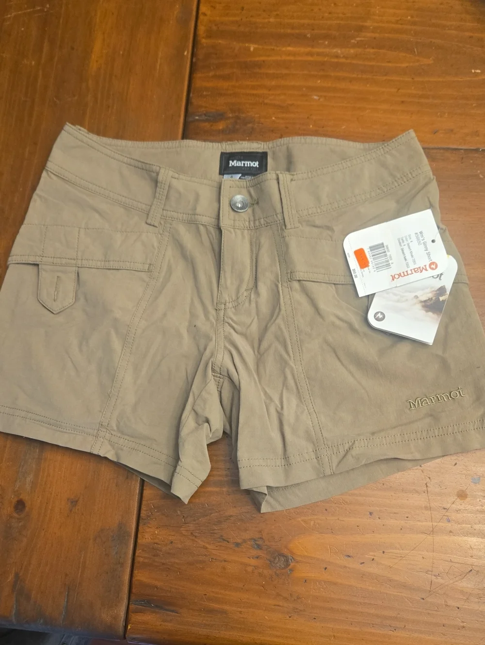 Nwt Marmot Women's Khaki/Tan Performance Shorts Size 4 - Picture 1 of 5
